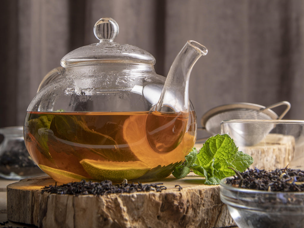 Traditional Moroccan mint tea served in a decorative glass